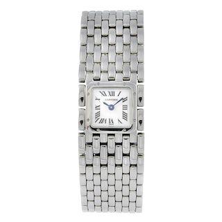 CARTIER - a Panthere Ruban bracelet watch. Stainless steel case. Reference 2420, serial 53485PB. Sig