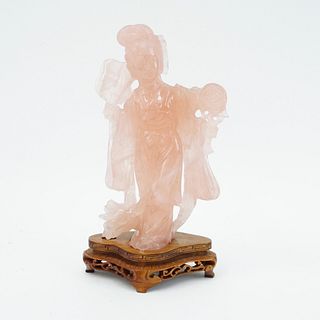 Chinese Rose Quartz Figure
