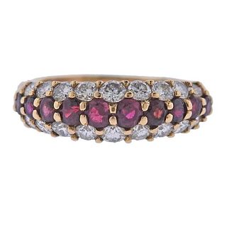 Tiffany &amp; Co 18k Gold Ruby Diamond Ring
