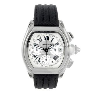 CARTIER - a Roadster chronograph wrist watch. Stainless steel case. Reference 2618, serial 33920CE.