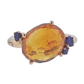 Pomellato Bahia 18k Gold Sapphire Citrine Ring
