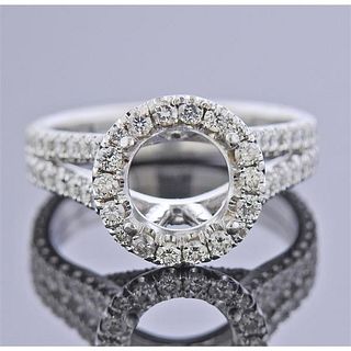 Platinum Diamond Engagement Ring Halo Setting