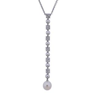 Blvgari Bulgari Lucea 18k Gold Diamond Pearl Pendant Necklace