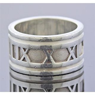Tiffany &amp; Co Atlas Silver Wide Band Ring