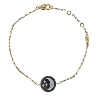 Dior Rose Celeste 18k Gold Diamond Onyx Bracelet