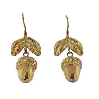 18K Gold Acorn Earrings