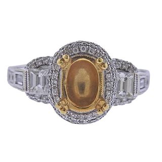 18k Gold Diamond Engagements Ring Mounting 