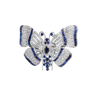 5.65ct Sapphire And 2.72ct Diamond Butterfly