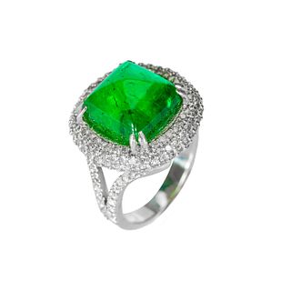 8.09ct Emerald And 1.43ct Diamond Ring