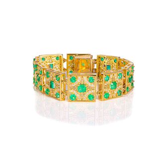 8.56ct Emerald And 2.05ct Diamond Bracelet