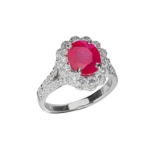 3.10ct Ruby And 0.90ct Diamond Ring