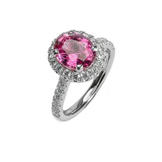2.89ct Pink Sapphire And 0.72ct Diamond Ring