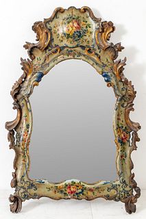 Northern Italian Parcel Gilt Painted Mirror