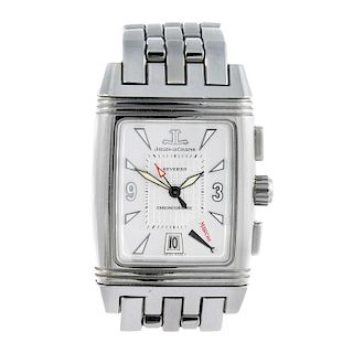 <p>JAEGER-LECOULTRE - a gentleman's Reverso Gran Sport chronograph bracelet watch. Stainless steel c