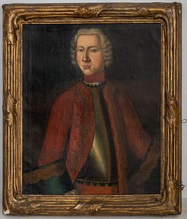 Continental School Portrait of Nobleman Oil, 18 C