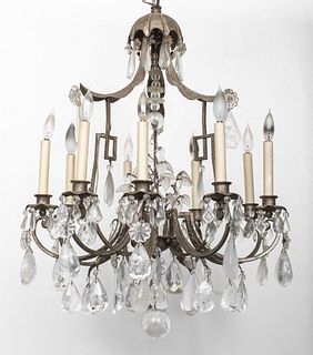 Chippendale Manner Pagoda Rock Crystal Chandelier