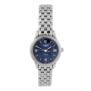 LONGINES - a lady's Flagship bracelet watch. Stainless steel case with exhibition case back. Referen