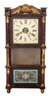 Birge & Fuller 8-Day Triple Decker Clock, 19th C.