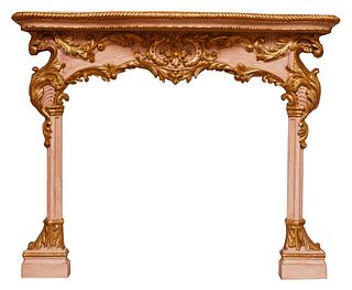 Continental Rococo Carved Giltwood Mantelpiece