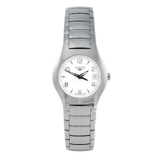 LONGINES - a lady's Oposition bracelet watch. Stainless steel case. Reference L3 125 4, serial 31129