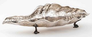 Large Continental Silver Shell Dish