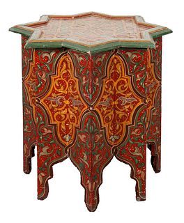 Moroccan Hand Painted Star Shape Side Table