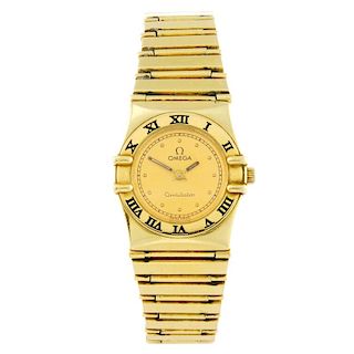 OMEGA - a lady's Constellation bracelet watch. 18ct yellow gold case with calibrated bezel. Numbered