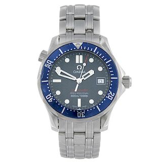 OMEGA - a mid-size Seamaster Professional 300M bracelet watch. Stainless steel case with calibrated