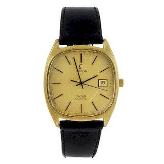 OMEGA - a gentleman's De Ville wrist watch. Gold plated case with stainless steel case back. Referen