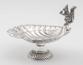 Silverplate Pedestal Nut Bowl with Squirrel