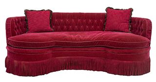 French Second Empire Style Red Sofa
