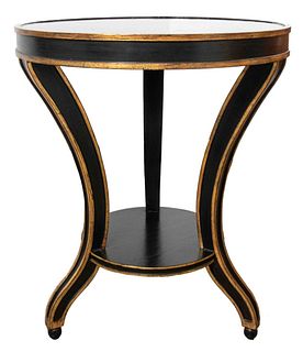 Neoclassical Revival Lacquered Wood Side Table