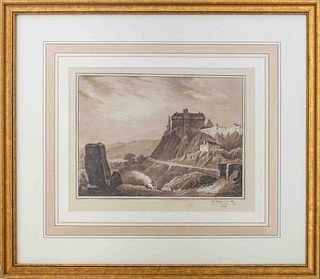 1839 A. A. Hoffman "Stirling Castle" Watercolor