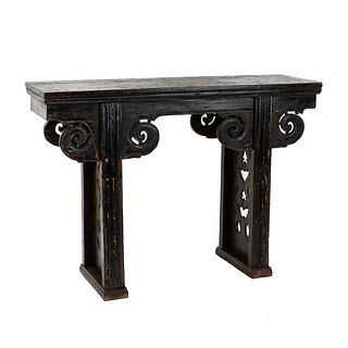 Late Qing Chinese Carved Altar Console Table
