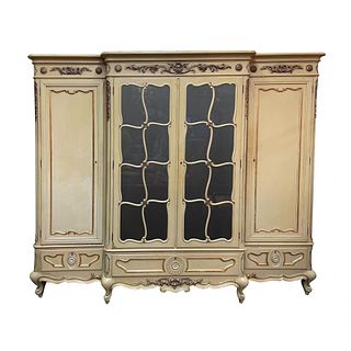 Louis XV Style Painted Smoked Mirror Converted Armoire