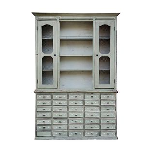 French Green Painted Apothecary Cabinet