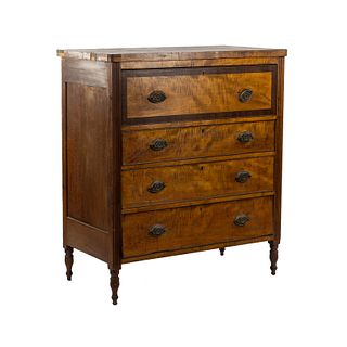 Early 19th C American Federal Maple Chest