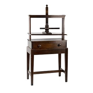 Antique American Oak Book Press Table