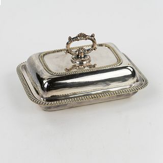 Antique English Silver Plate Chafing Lidded Serving Dish
