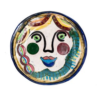 Jeanine Bradfield Signed Terracotta Art Pottery Plate
