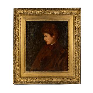 Antique Unsigned O/C Portrait of Female Painting