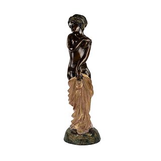 Moreau Signed Bronze Patinated Female Nude Sculpture