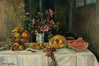 William Van Dijk 'Frutas e Flores do Brasil' Painting