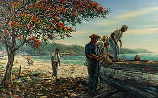 William Van Dijk 'Cabo Frio (Est. do Rio)' Signed Painting