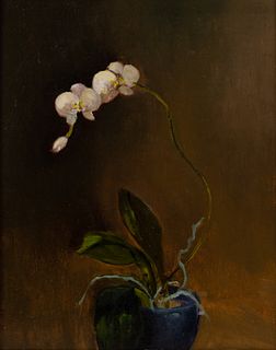 James E. Calk 'Orchid' Painting