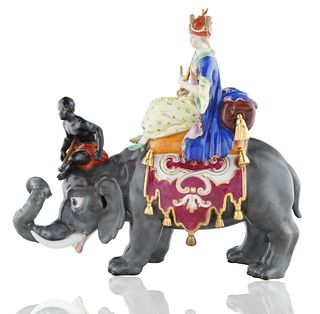 MEISSEN PORCELAIN FIGURAL GROUP OF A SULTAN AND SULTANA