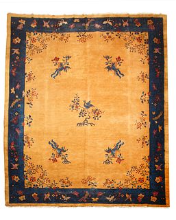 ANTIQUE CHINESE ART DECO STYLE AREA RUG