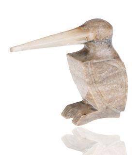 CIRCA 1915 RUSSIAN MARBLE PELICAN, ATT. TO THE IMPERIAL LAPIDARY FACTORY [HAMMER GALLERIES]