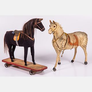 Two Horse Wheeled Pull Toys