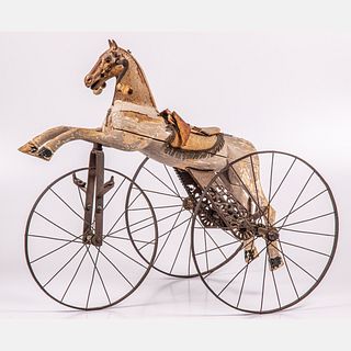 French Hand-Crank Horse Tricycle
